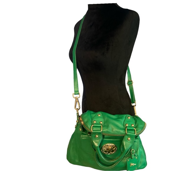 COPY - Emma Fox leather green Satchel/Shoulder bag with gold tone hardwares and… - Picture 4 of 10